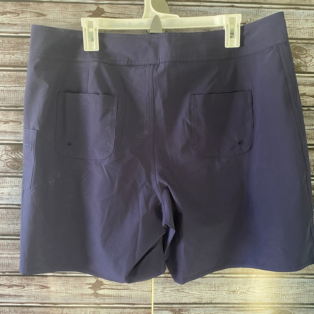 LL Bean Women's Swim Shorts Size 16 Darkest Navy Pocket NWT Flawed